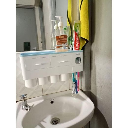 Generic Toothbrush Rack 4 Cups Toothbrush Cup Wall-Mounted Draining Light Luxury Wall-Mounted Storage 4 Cup Set - image 2