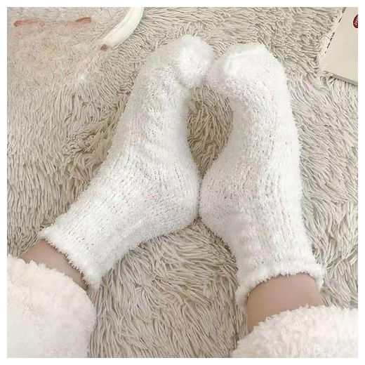 Women's Fluffy Winter Socks Warm Thick Fuzzy Soft Coral Fleece Floor Socks for Sleeping, Home Cozy Bed Slippers Thermal Socks Sleeping Socks