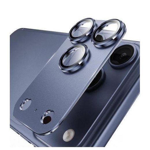 Generic Iphone 17promax Camera Lens Protector - Matte Alloy Military Grade Shatterproof Strong Adsorption Glass Camera Protector - Blue - image 2