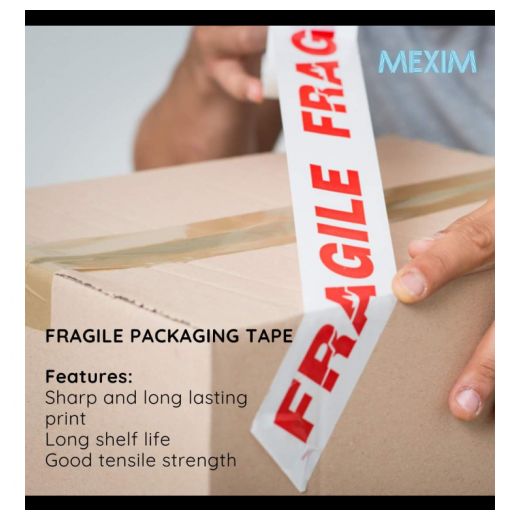 Generic White Red Fragile Packing Tape - 0.5kg - Durable Adhesive for Shipping - image 2
