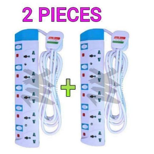 Power King Best TWO 5 Way Power Extension With Switch For Fridge, Smart TV