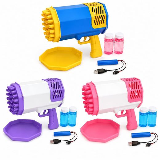 Generic Rocket Bubble Gun Automatic Bubble Blaster Toy for Kids with Bubble Solution Outdoor Party Play and Fun