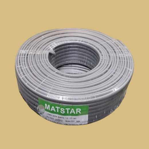 Mat Star PVC insulated Heavy Duty 2.5MM 90M Metres Roll Twin With Earth Flat Electrical Wiring Cable