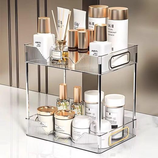 Generic 2-Tier Rectangular Countertop Storage Organizer, Multipurpose Double-Layer Vanity & Skincare Stand - image 3