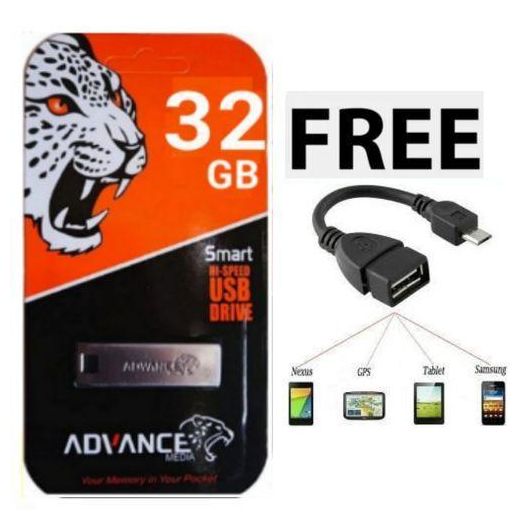 Advance Metallic High Speed 32 GB USB Flash Drive Disk 32GB With OTG Cable For Smartphones , Laptop, Smart Android TV