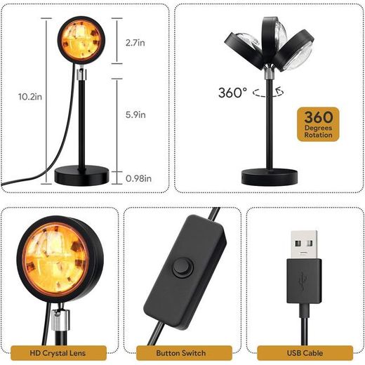 Generic Sunset LED Mood Lamp for Cozy Evenings – Remote Controlled Light for Bedroom Setup - image 3