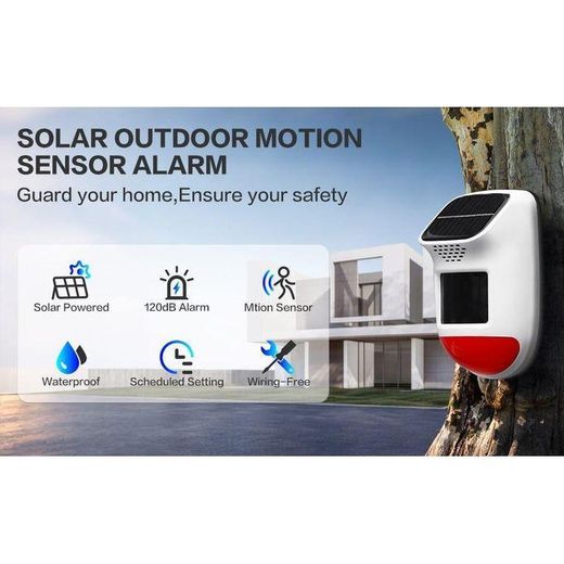 Generic Remote Control Solar Panel Alarm With Anti-Theft Infrared Induction PIR Sensor Light Device for Home Security - image 4
