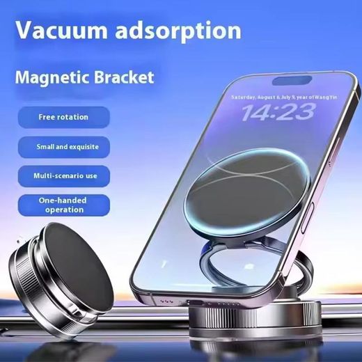 Generic Magnetic Suction Phone Holder Stand – 360° Rotating Foldable Car & Desk Mount - image 2