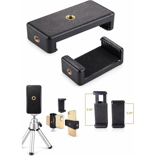 Bn Universal Tripod Mount Clamp with 1/4 Inch Screw Compatible with All Smartphones, Adjustable Phone Holder, Vertical & Horizontal Rotation - image 2