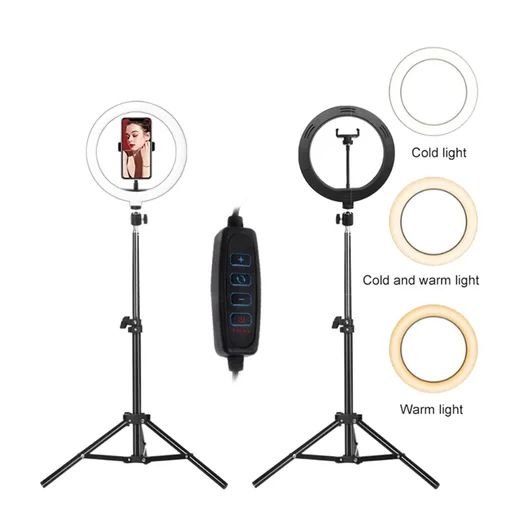 Generic 10inch Ring light with 2.1m tripod stand for live streaming, TikTok, podcast YouTubers, make up application etc - image 2