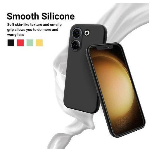 Tecno  Camon 20 Pro Case Luxury Liquid Soft Silicone Phone Cover Black And Lanyard Plus Type C OTG - image 2