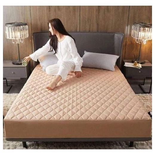 Generic Quality, Durable,Waterproof Quilted Pad Mattress Protectors/Covers-Beige