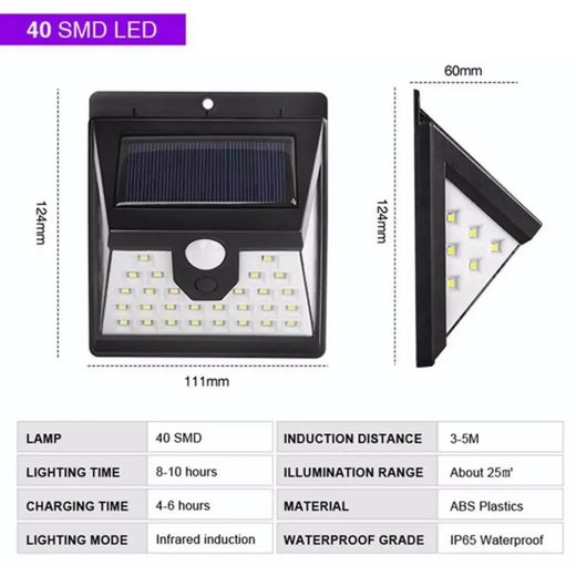 Solar Light Solar Power Motion Sensor Wall Light Outdoor Waterproof - image 3