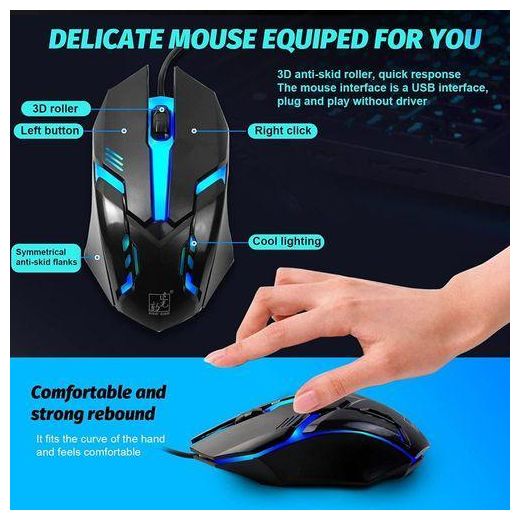 Generic Wired Keyboard & Optical Mouse Combo - Black - image 3