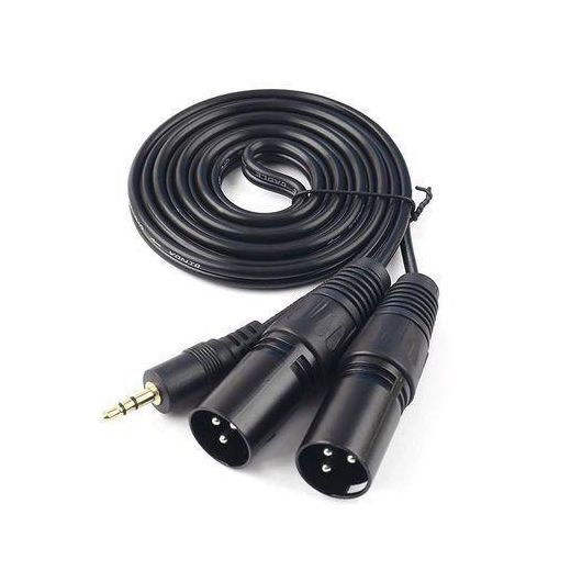 Classic 3.5mm Mini Jack Stereo TRS To Dual XLR 3 Pin Male Plug Y Splitter Interconnect Cable 3 Metres