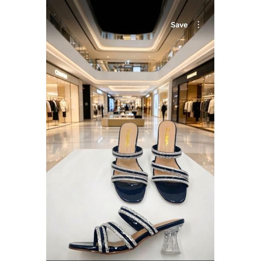 Women’s Black Rhinestone Heeled Sandals – Elegant Open-Toe Party Shoes