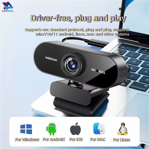 Generic 1080P full HD camera with microphone, USB computer camera, desktop wide-angle camera for online courses and video conferences - image 2