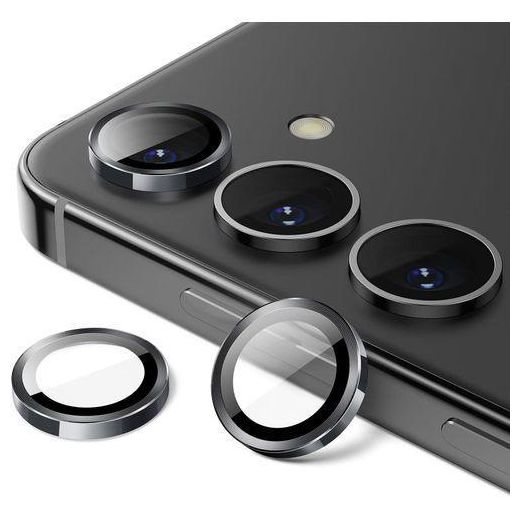 Generic Samsung Galaxy S24 Plus Black Metal Ring Camera Lens Protector Accessory