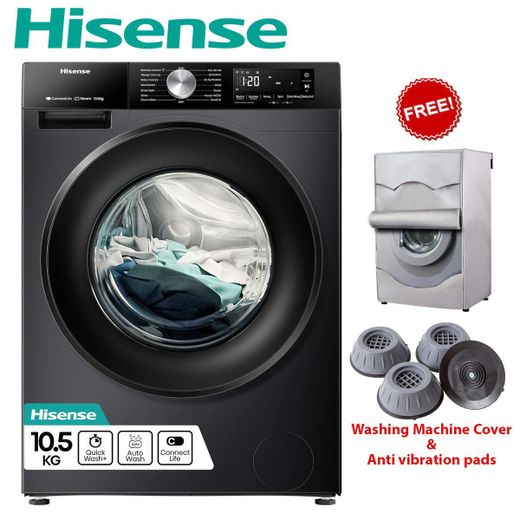 Hisense 10.5KG Front Load Washing Machine WF3S1043BT – Quick Wash, Steam Care, Energy Saving+FREE GIFTS(2YRs WRTY)