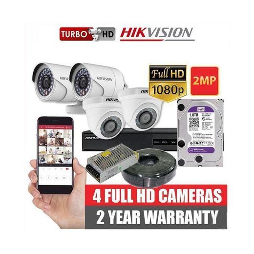 Hikvision  4 2MP 1080P CCTV Cameras Full System Kit-With Night Vision