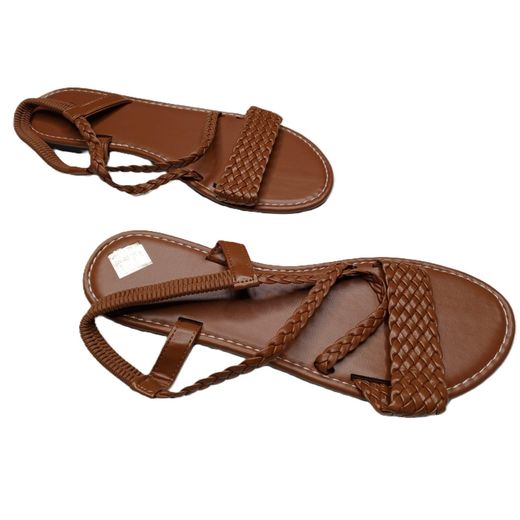Fashion Women's Brown Braided Slingback Flat Sandals – Elegant Casual Summer Shoes - image 2