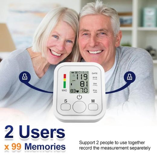 addigoes Blood Pressure Monitor , Large Cuff 22-36cm, Digital Upper Arm BP Machine, 2x99 Memory Set, USB Cable, Arrhythmia Detection, Heart Rate Hypertension Monitors,Voice announcement, Home Use (White) - image 2