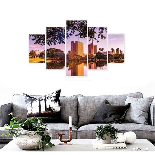 Generic Nairobi Skyline background 5 Pieces Canvas Wall Hanging, Large Wall Mural Decor - image 3