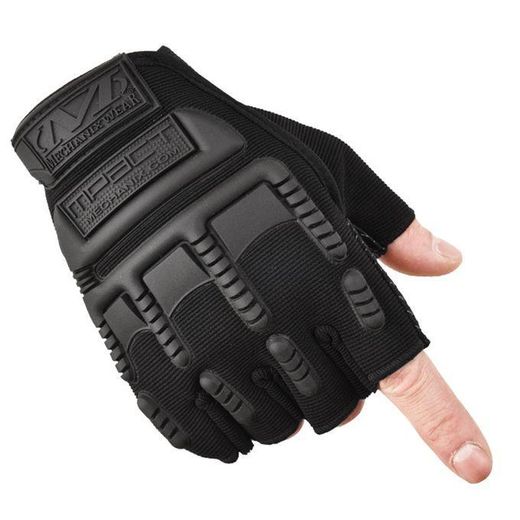 Fashion Black Half-Finger Gloves Non-slip Adjustable for Training Rock Climbing Hiking Cycling fighting and combat - image 4