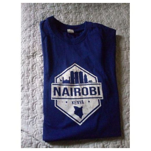 FANYA 254 KWA UPANA Blue T Shirt  With NAIROBI KENYA Stamp Design - image 3