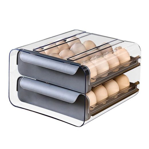 Generic 32-Grid Double Layer Egg Holder - Stackable Plastic Storage Box
