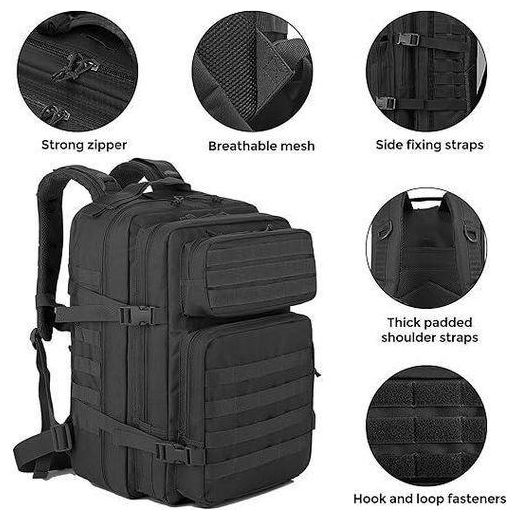 Generic Large Capacity Black 50L Waterproof Tactical Backpack /Military Camping /Hiking Backpack - image 3