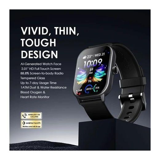 Oraimo Watch 5 Max - 2.01" HD Panda Glass, AI Generated Watch Faces, Wireless HD Calling, Health App - image 2