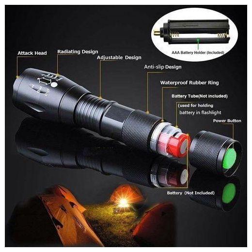 Fashion Ella 2 Pack Tactical Flashlights Torch, 5 Modes 3000 High Lumens Led - image 2