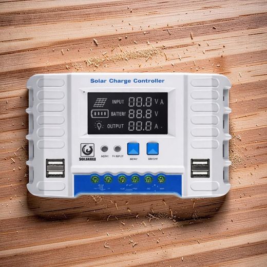 Intelligent LCD Display 12V/24V 20A PWM Solar Charge Controller Dual USB