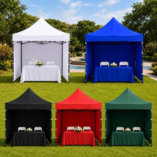 Generic Foldable Canopy Tent 3m x 3m Red Outdoor Gazebo For Events - image 2
