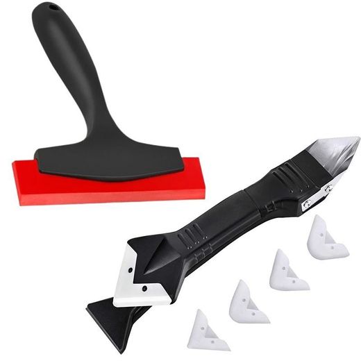 Generic Multi-functional Cleaning scraper and 3 in 1 Caulk Tool Set, Reusable Grout Sealant Smoothing Applicator, for Bathroom and others
