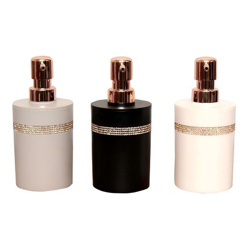 Generic Luxury Refillable Liquid Soap Dispenser Pump – Elegant Rhinestone Trimmed Hand Wash, Shampoo, Lotion & Body Wash Bottle with Electroplated Rose Gold Nozzle for Bathroom & Kitchen - image 3