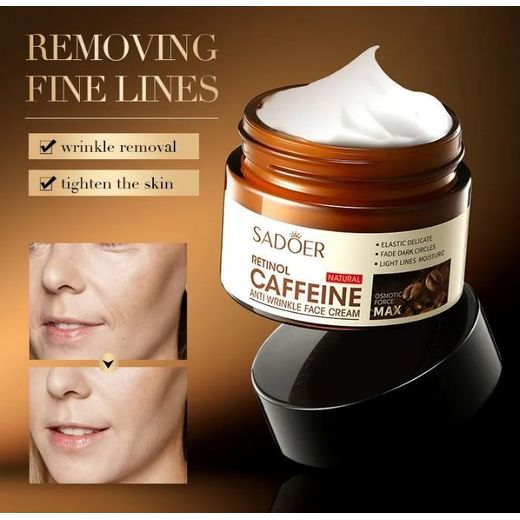 SADOER Natural Retinol Caffeine Anti-Wrinkle Face Cream  Skin Tightening, Fades Dark Circles, Smooths Light Lines and Moisturizing with Max Osmotic Force Double Maintenance Repair 50g - image 3