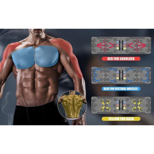 Generic 14 in 1 Push Up Board, Portable Pushup Bars for Men, Muscle Max Push Board, Foldable Gym Home Exercise Board, Anti Slip Standing Workout Board with Resistance Bands - image 3