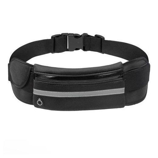 Generic Adjustable Sports Waist Bag Belt With Reflective Strip, Water Bottle Holder, Earphones Holder, Phone Holder, Waterproof Gym Bag For Cycling, Jogging, Hiking & Running Bag Phone Pouch/ Sports Bag for Men and Women. - image 2