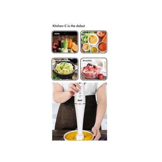 RAF Multifunctional Hand Blender Stick- 800watts Powerful & Easy to Use for-Shakes, Smoothies, Puree, Baby Food, Soups & Sauces,4 Stainless Steel blades, White - image 3