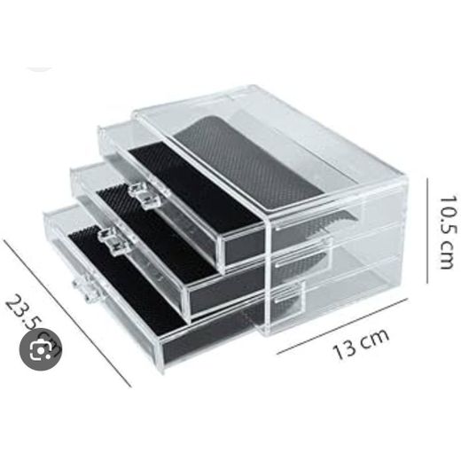 Generic JN-125 3 drawer clear acrylic cosmetics storage box - image 2