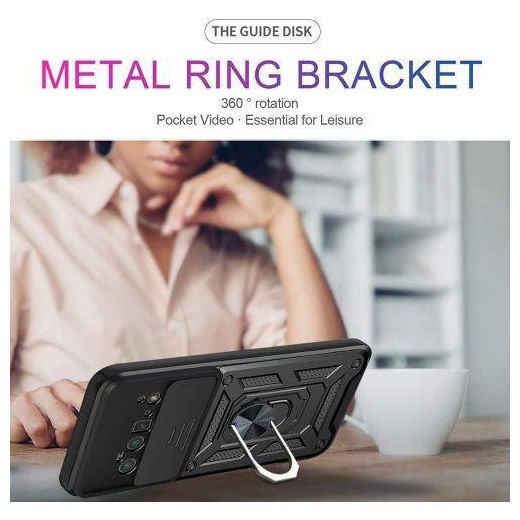 Generic For Google Pixel 6 Pro Case,Sliding Camera Lens Cover 360° Rotating Ring Cover - image 3