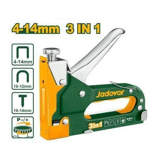 JADEVER 3 in 1 Heavy Duty Staple Gun, Manual Steel Nail Gun for Upholstery, Fixing Material, Decoration, Carpentry, Furniture