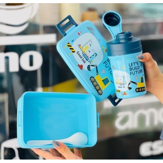 Generic Kids Snack / Lunch Box With Water Bottle - image 2