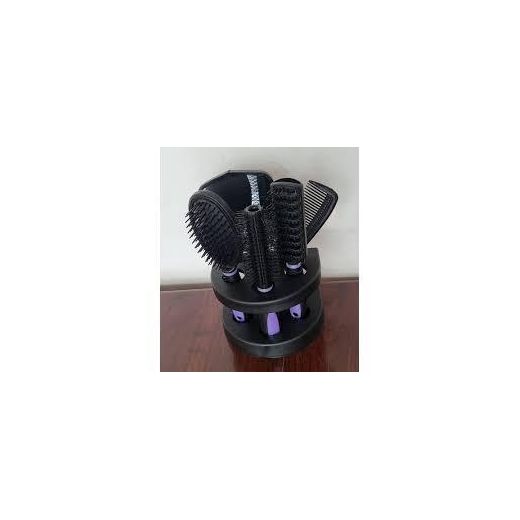 Generic 6-In-1 Women Salon Hair Styling Brush Massage Comb Mirror Set With Stand Holder - Purple - Fulfilled by FREEBANG - image 3