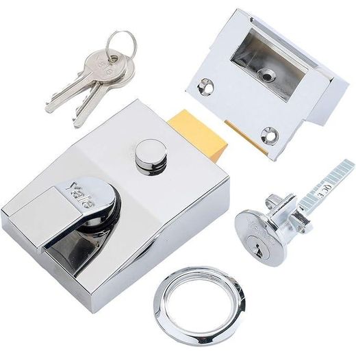 Yale Original P-89 Nightlatch, 60 mm Backset, Chrome Finish, High Security, with Automatic Deadlock