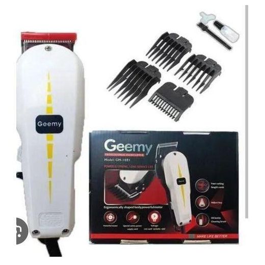 Beauty Geemy GM-1021 Professional Corded Hair Clipper – Heavy-Duty Men’s Electric Hair Trimmer – 10W Powerful Motor & Stainless Steel Blades – Complete Grooming Kit with 4 Guide Combs
