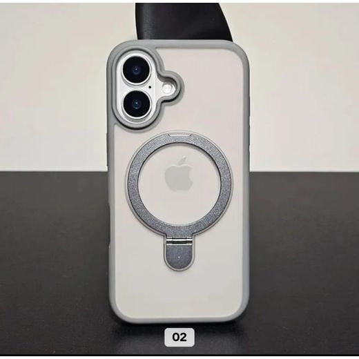 Generic For iphone 17 case with magnetic ring stand and free camera protectors frost translucent cover