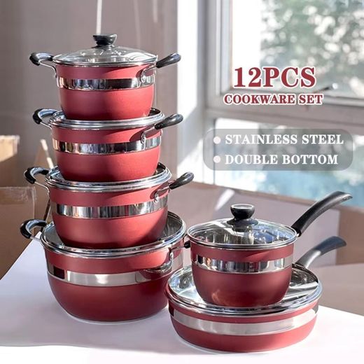 12 PC Stainless Steel Cookware Set